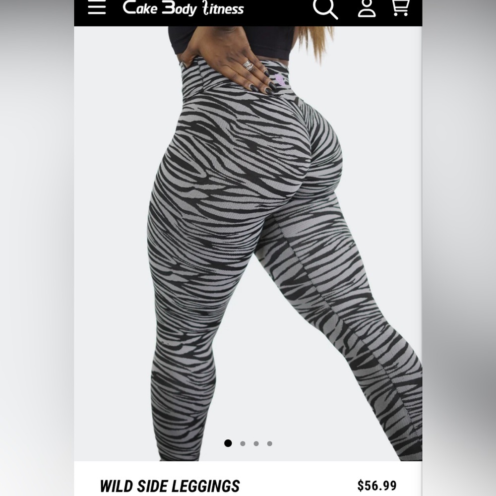 Cake body fitness popular stretch leggings zebra size XL